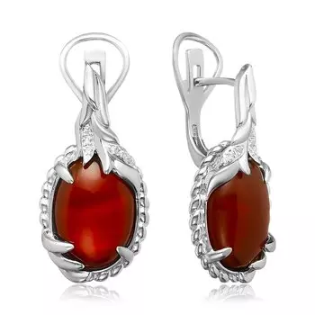 Серебряные серьги с сердоликом