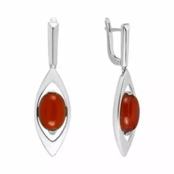 Серебряные серьги с сердоликом