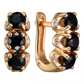 Серебряные серьги с шпинелью и фианитами