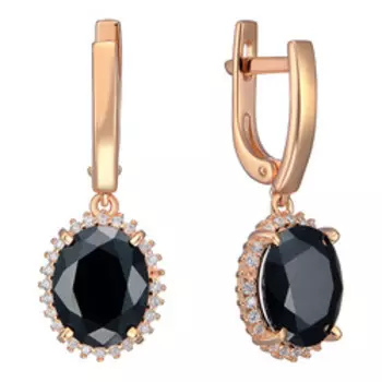 Серебряные серьги с шпинелью и фианитами