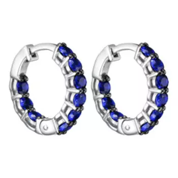 Серебряные серьги с синей наношпинелью