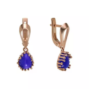 Серебряные серьги с синими натуральнымиопалами