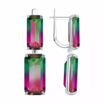 Серебряные серьги с ситаллами