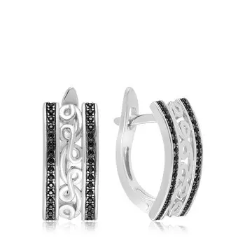 Серебряные серьги с ситаллами