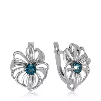 Серебряные серьги с ситаллами