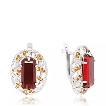 Серебряные серьги с ситаллами