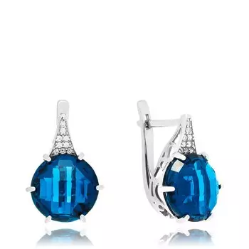 Серебряные серьги с ситаллами