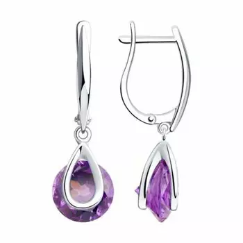 Серебряные серьги с ситаллами