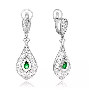 Серебряные серьги с ситаллами