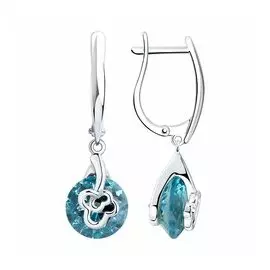 Серебряные серьги с ситаллами