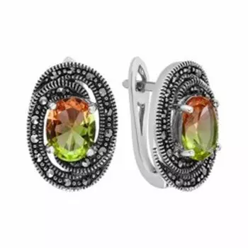 Серебряные серьги с ситаллами