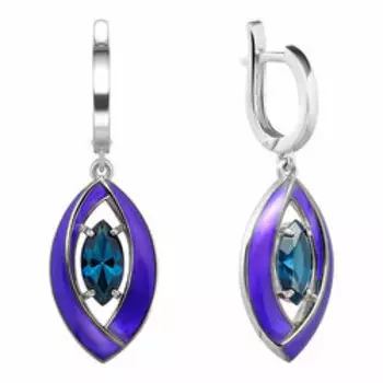 Серебряные серьги с ситаллами и эмалью