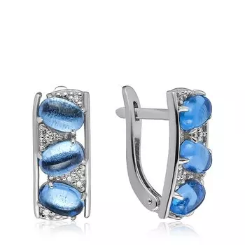 Серебряные серьги с ситаллом