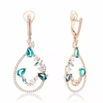 Серебряные серьги с ситаллом