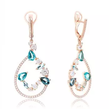 Серебряные серьги с ситаллом