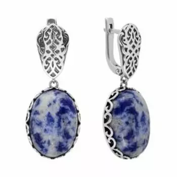 Серебряные серьги с содалитом
