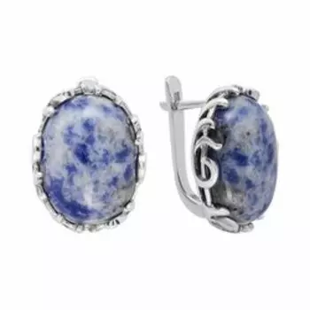 Серебряные серьги с содалитом