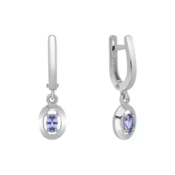 Серебряные серьги с танзанитами