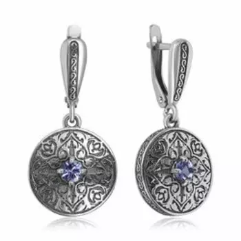Серебряные серьги с танзанитами