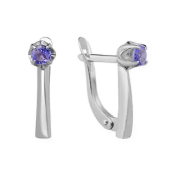 Серебряные серьги с танзанитами