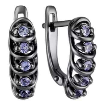 Серебряные серьги с танзанитами