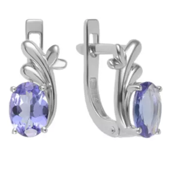 Серебряные серьги с танзанитами