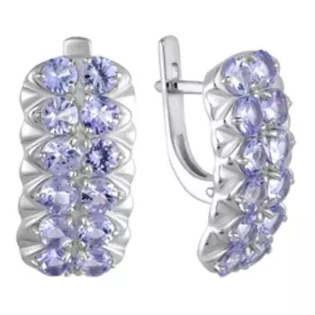 Серебряные серьги с танзанитами