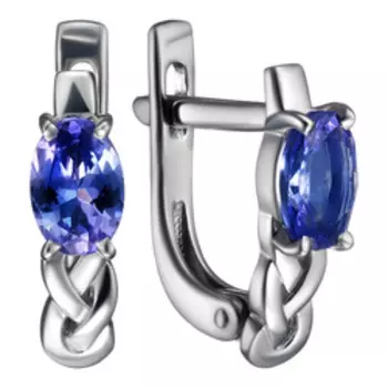 Серебряные серьги с танзанитами