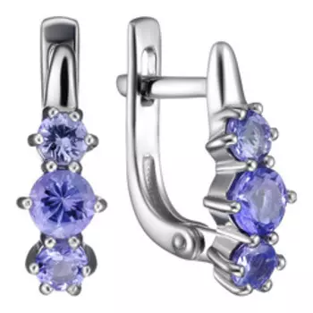 Серебряные серьги с танзанитами