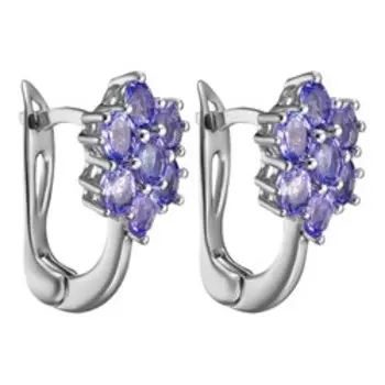 Серебряные серьги с танзанитами