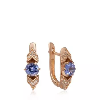 Серебряные серьги с танзанитами