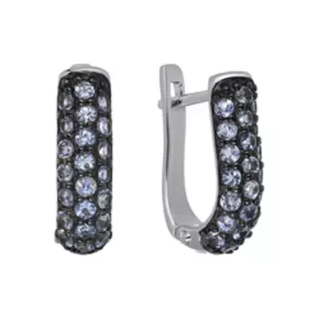 Серебряные серьги с танзанитами