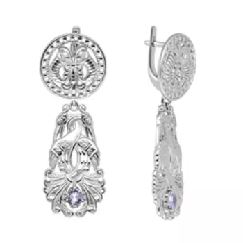 Серебряные серьги с танзанитами