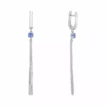 Серебряные серьги с танзанитами