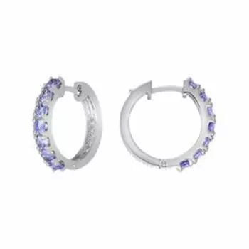 Серебряные серьги с танзанитами