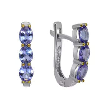 Серебряные серьги с танзанитами