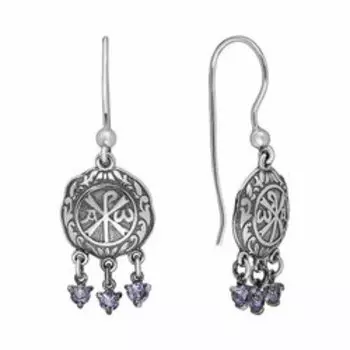 Серебряные серьги с танзанитами "Хризма"