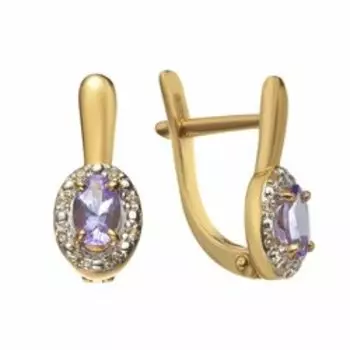 Серебряные серьги с танзанитами и топазами