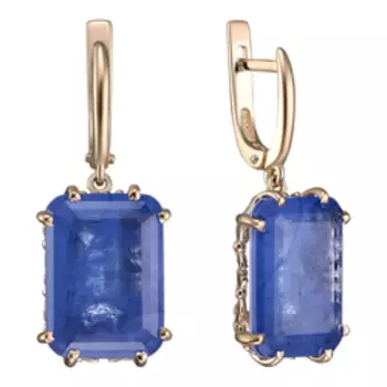 Серебряные серьги с танзанитовым кварцем