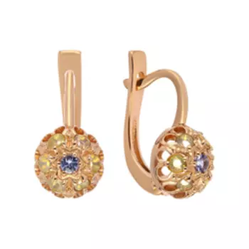 Серебряные серьги с танзнитами и опалами