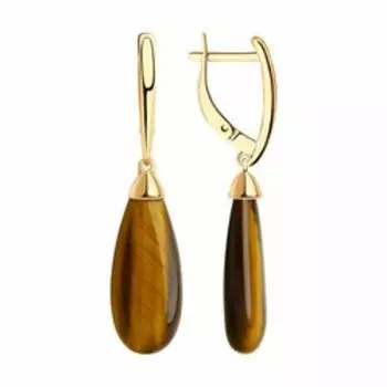 Серебряные серьги с тигровым глазом