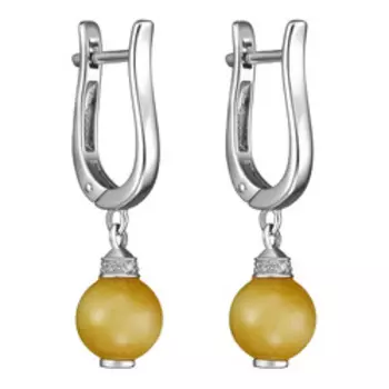 Серебряные серьги с тигровым глазом и фианитами