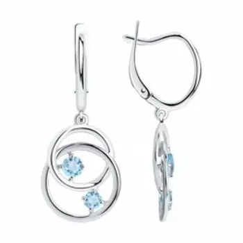 Серебряные серьги с топазами