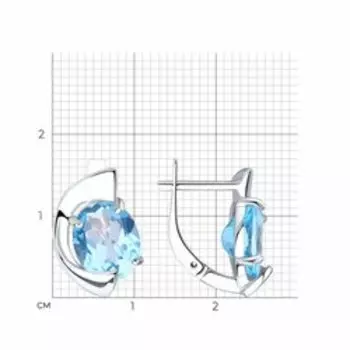 Серьги из серебра с топазами