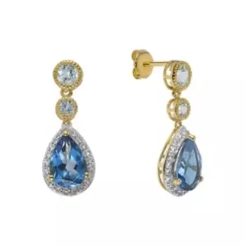 Серебряные серьги с топазами