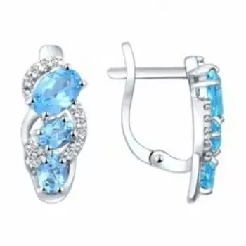 Серебряные серьги с топазами