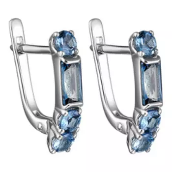 Серебряные серьги с топазами