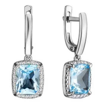 Серебряные серьги с топазами