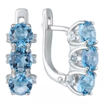 Серебряные серьги с топазами