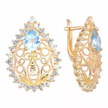 Серебряные серьги с топазами